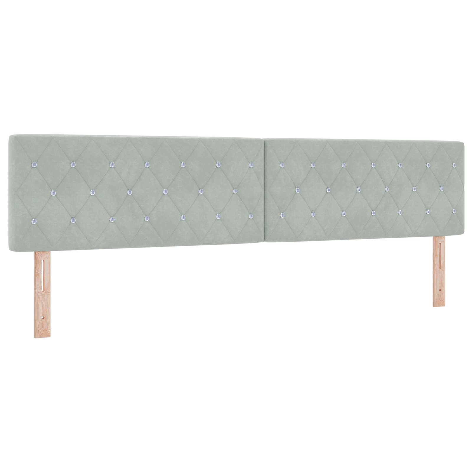 vidaXL Boxspringbett mit Matratze Hellgrau 200x200 cm Samt