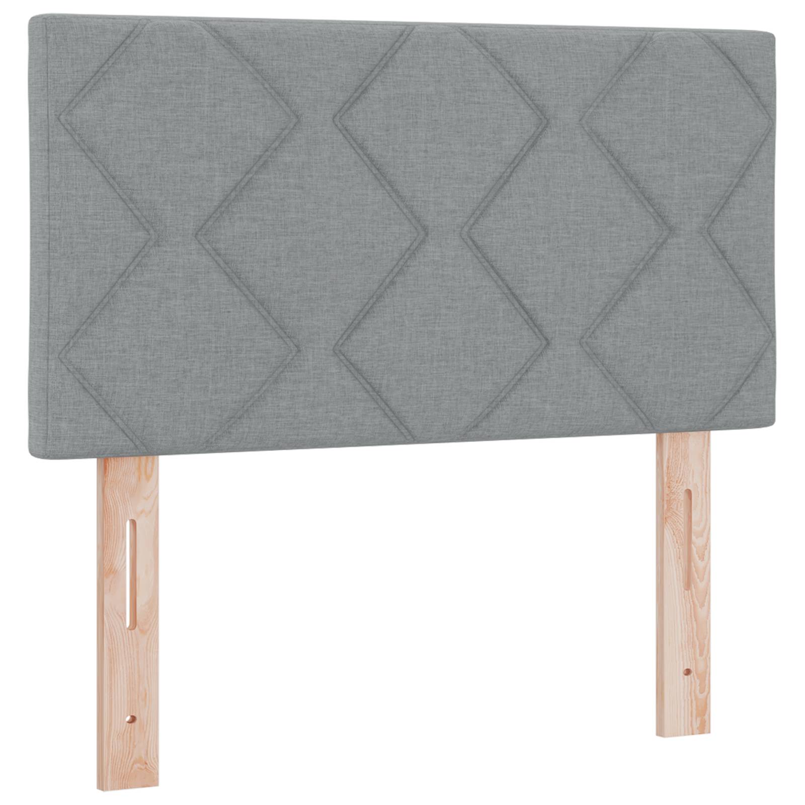 vidaXL Boxspringbett in Hellgrau mit Matratze, 80 x 200 cm, Stoff
