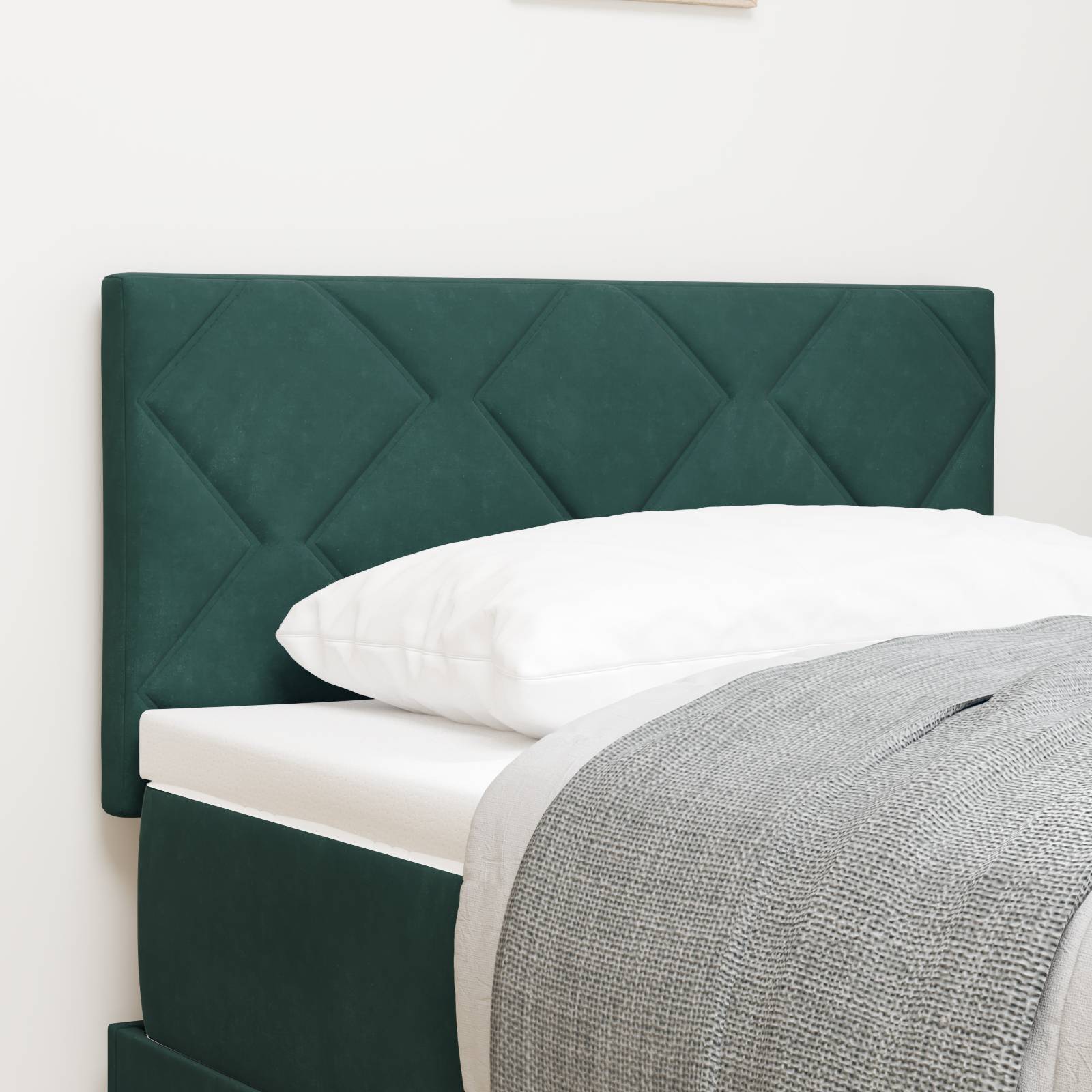 vidaXL Kopfteil mit Diamantblock-Design, dunkelgrün, 80cm Samt