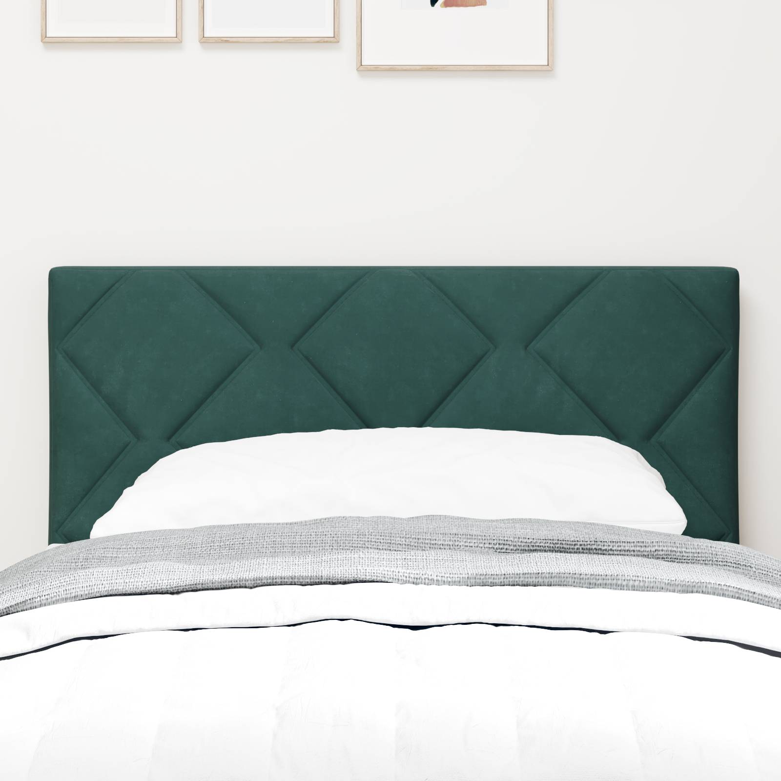 vidaXL Kopfteil mit Diamantblock-Design, dunkelgrün, 80cm Samt