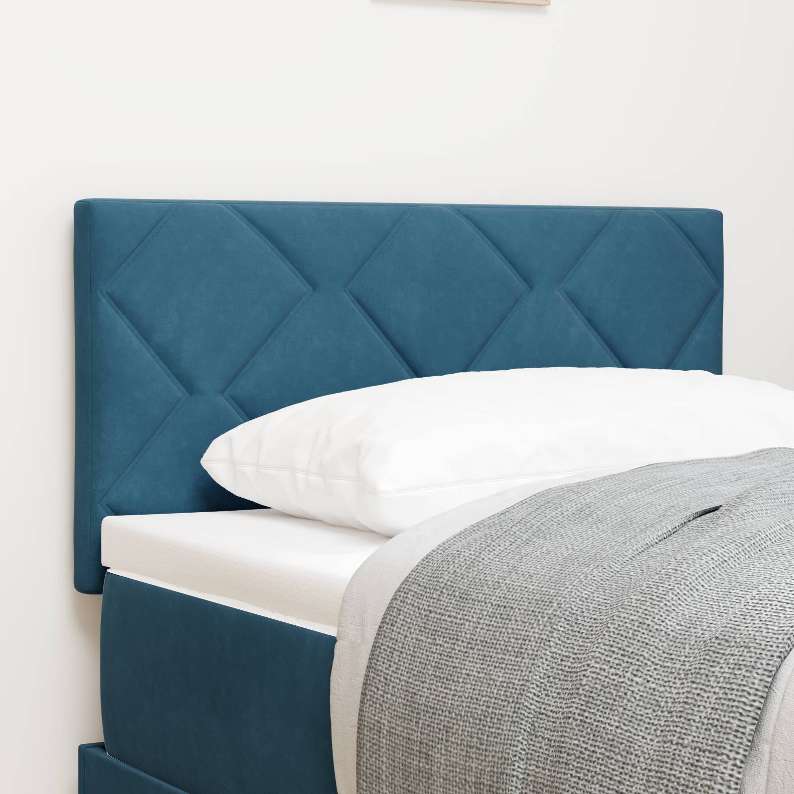 vidaXL LED Kopfteil Diamantblock Design Dunkelblau 80 cm Velvet