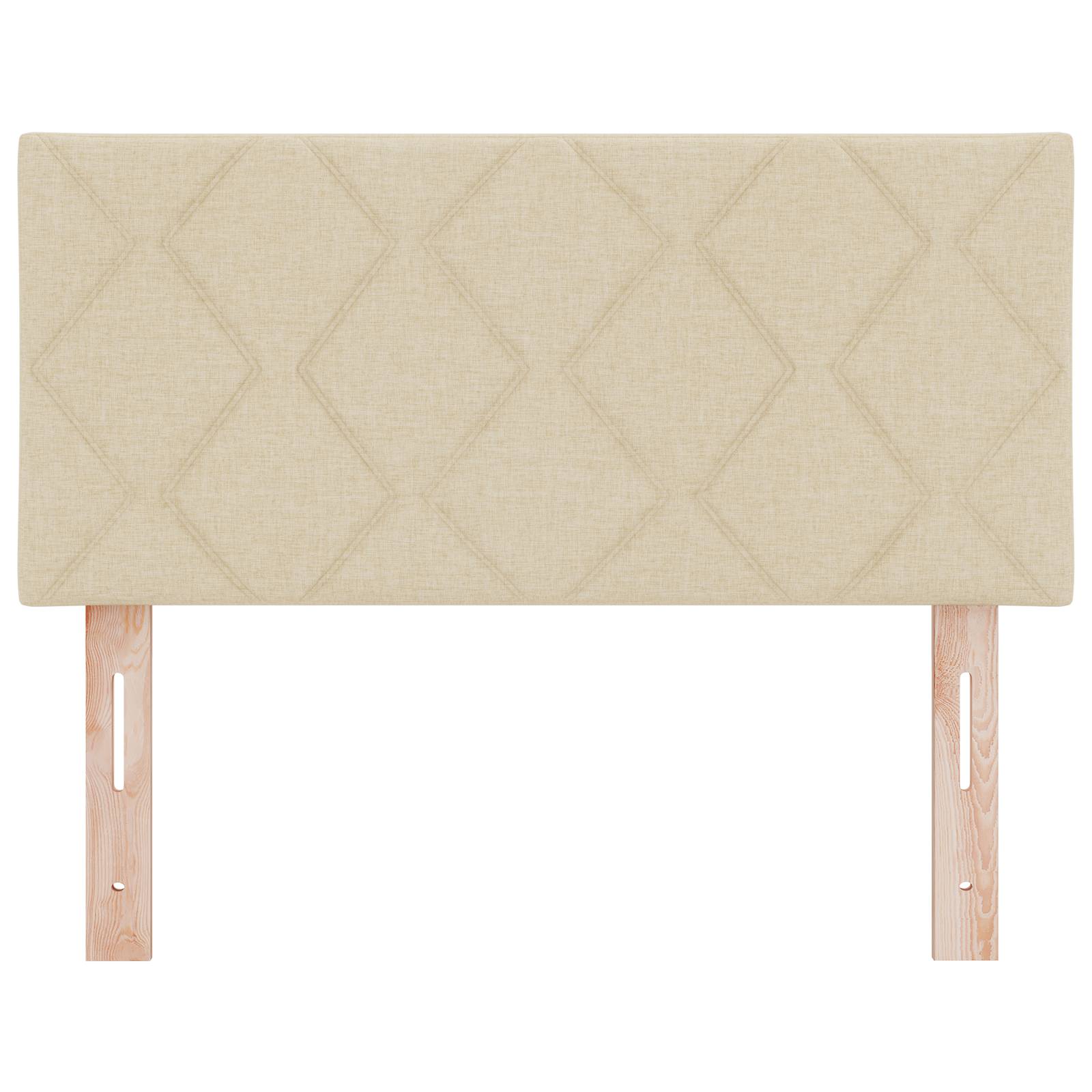 vidaXL LED Kopfteil Rautenmuster Creme 90 cm Stoff