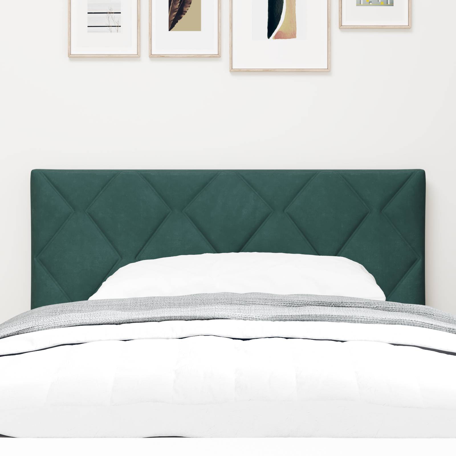 vidaXL Kopfteil im Diamantblock-Design in Dunkelgrün, 100 cm Samt.