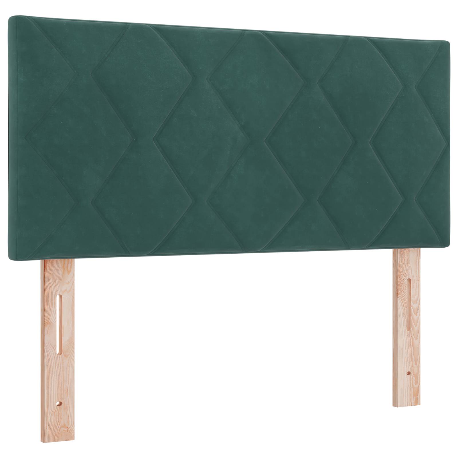 vidaXL LED Kopfteil Diamantblockdesign Dunkelgrün 90 cm Samt