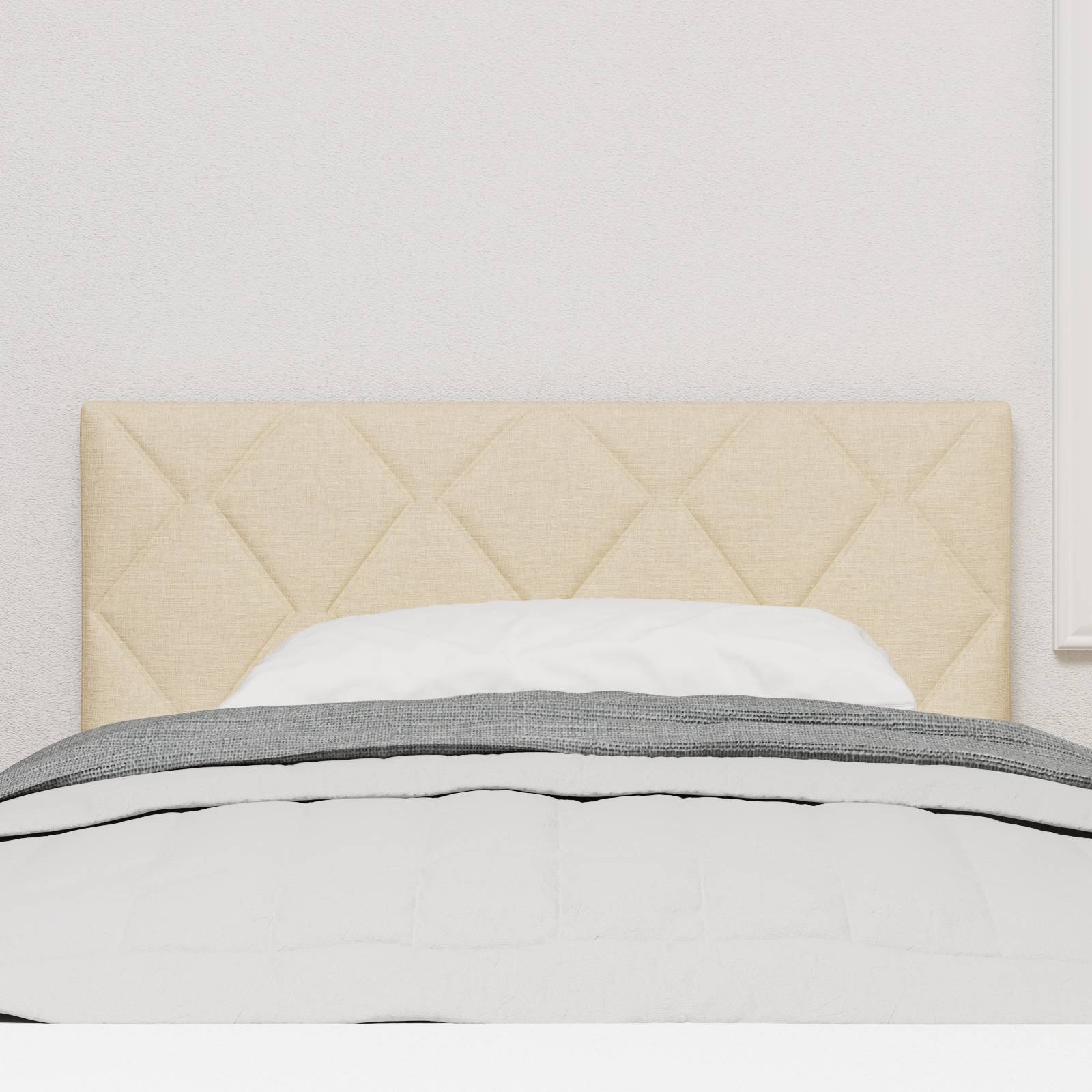 vidaXL Kopfteil mit Rautenmuster Creme 100 cm Stoff