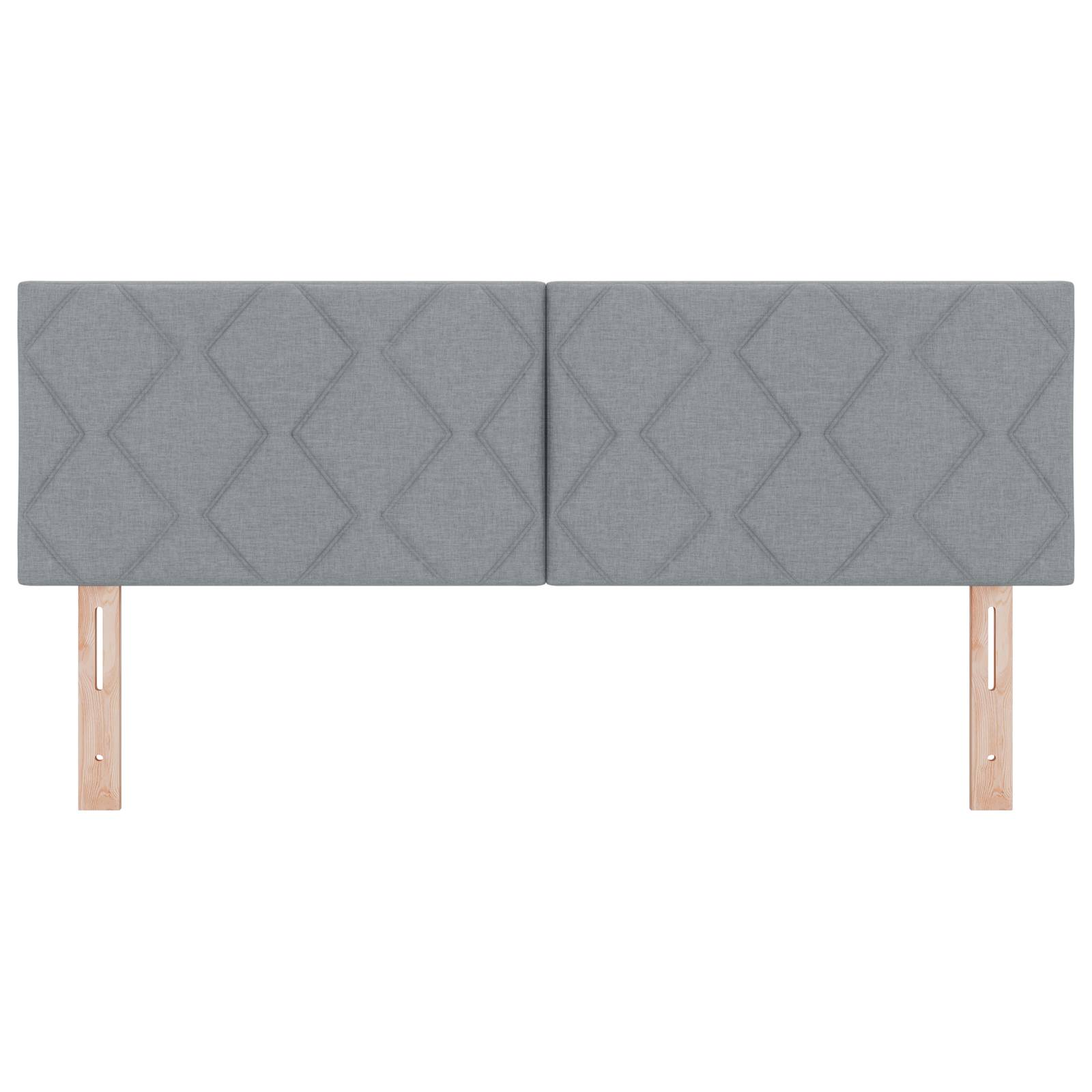 vidaXL LED Kopfteil Rautenmuster Hellgrau 160 cm Stoff