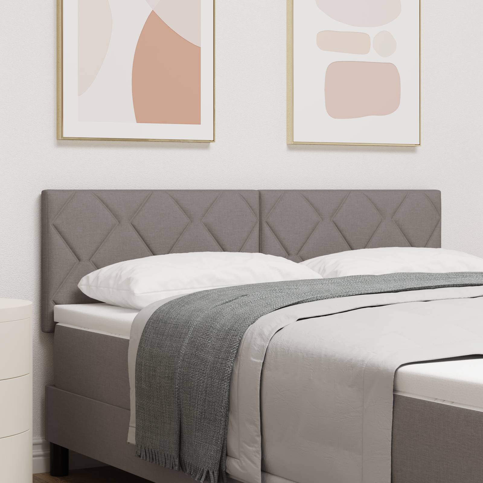 vidaXL Kopfteil mit Rautenmuster Taupe 140 cm Stoff