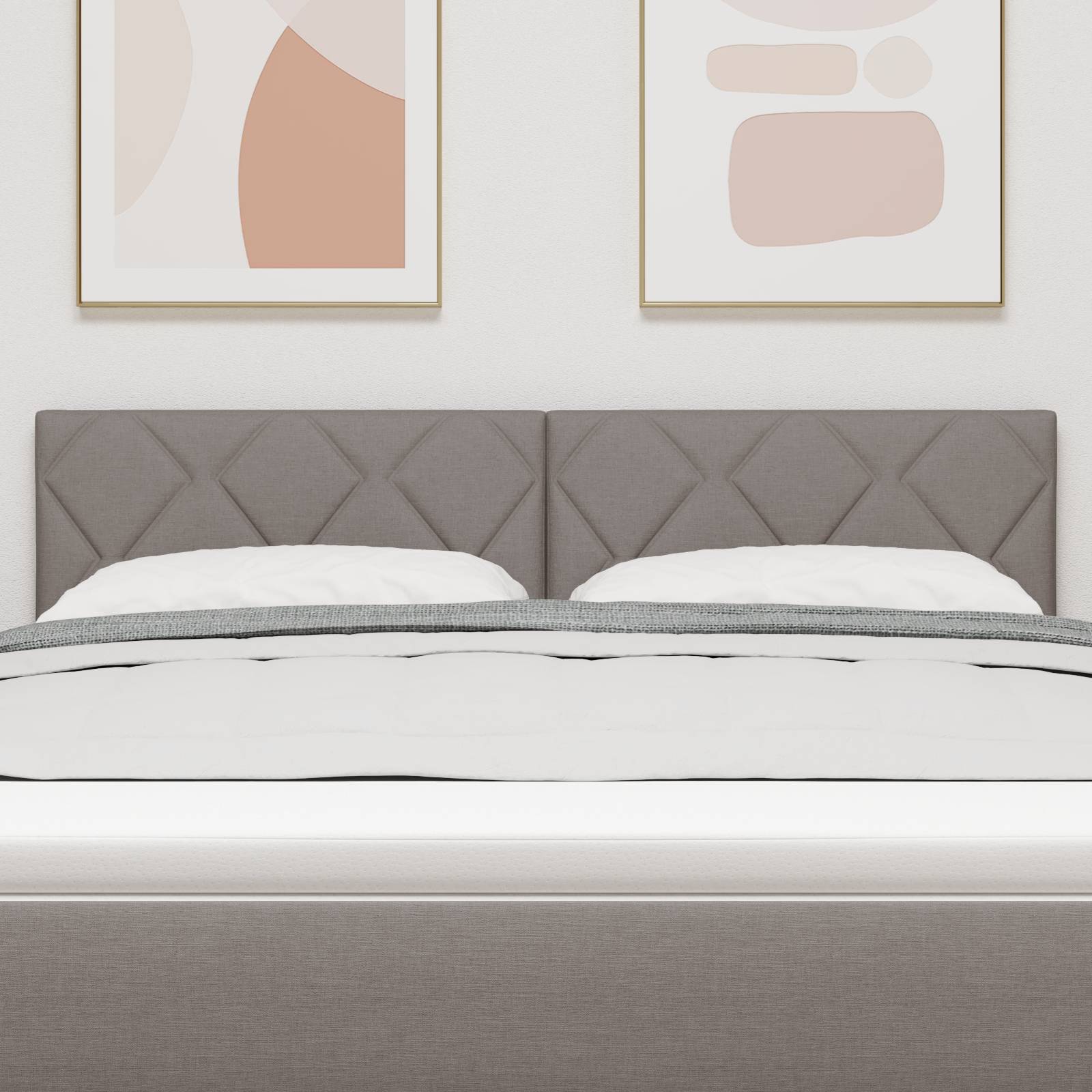vidaXL Kopfteil mit Rautenmuster Taupe 140 cm Stoff