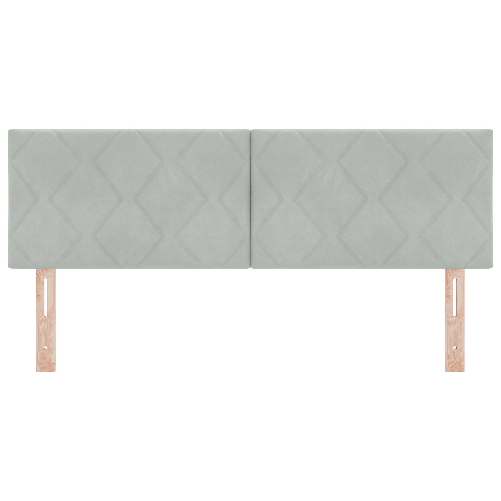 vidaXL Helles Graues Kopfteil mit Diamantblöcken - 160 cm Samt.