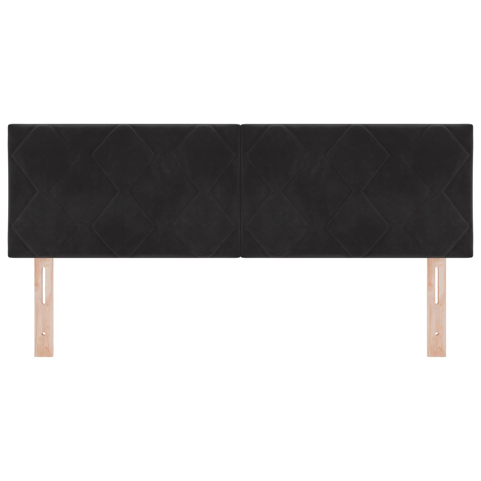 vidaXL LED Kopfteil Diamantblöcke Design Schwarz 144 cm Samt