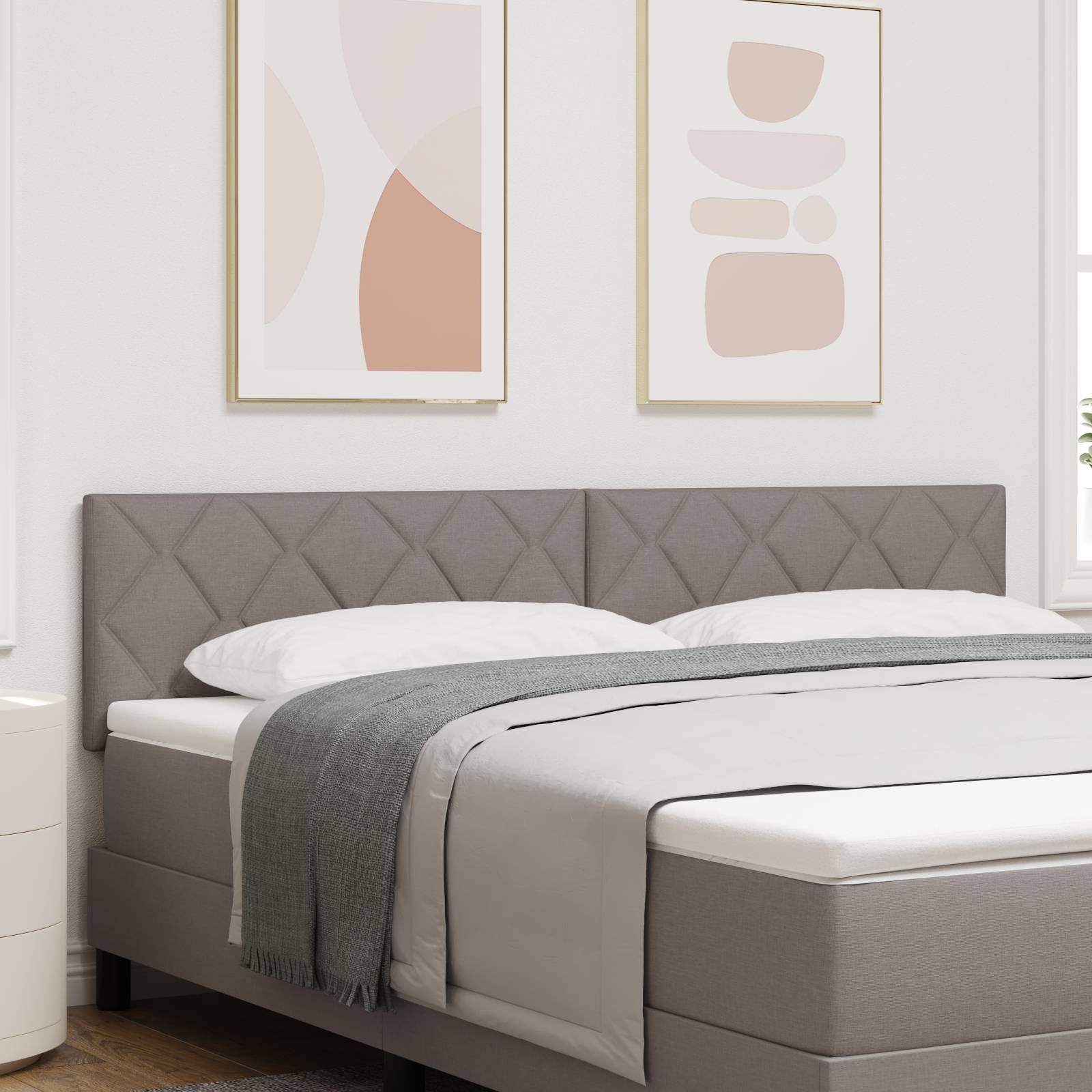 vidaXL Kopfteil mit Rautenmuster Taupe 180 cm Stoff