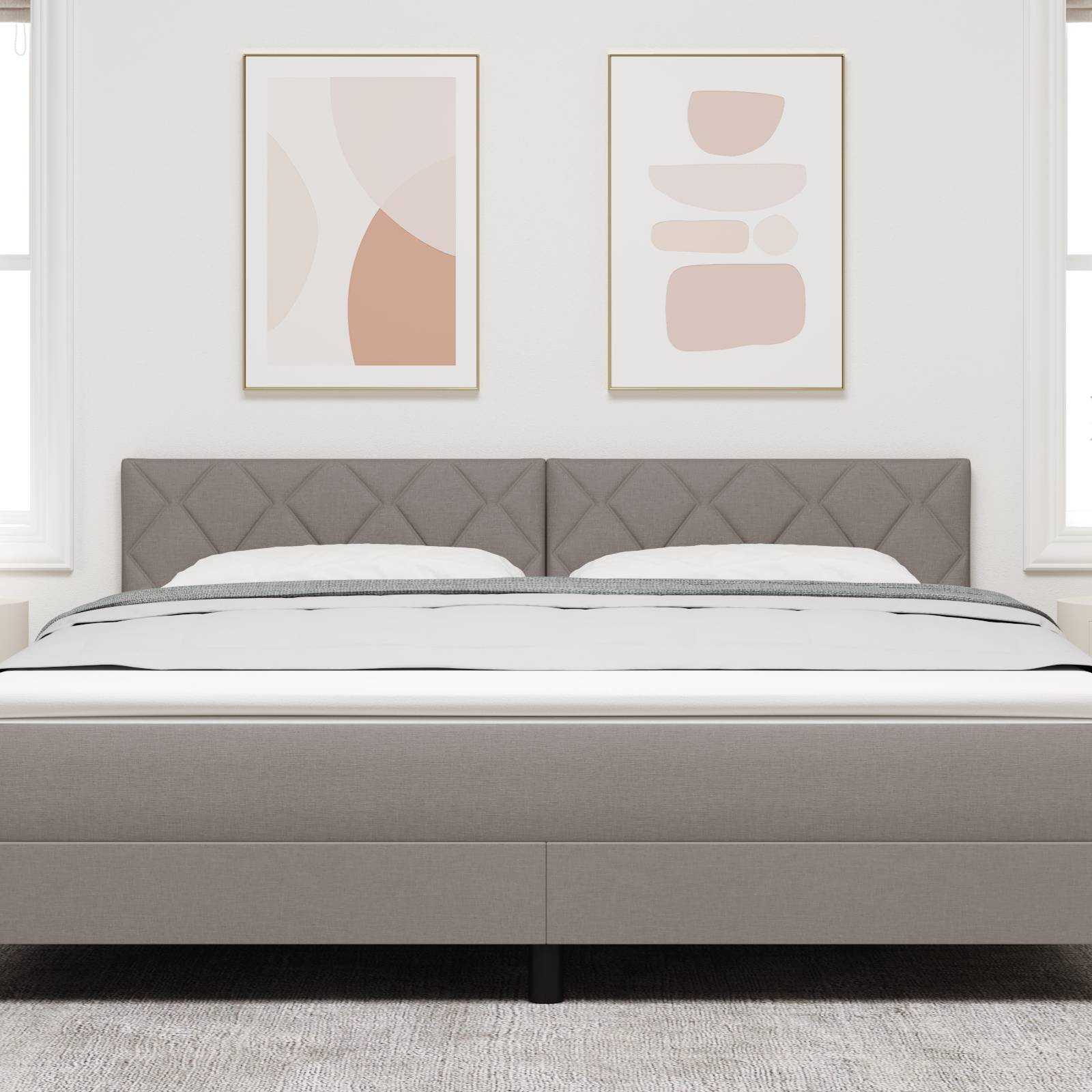 vidaXL Kopfteil mit Rautenmuster Taupe 180 cm Stoff