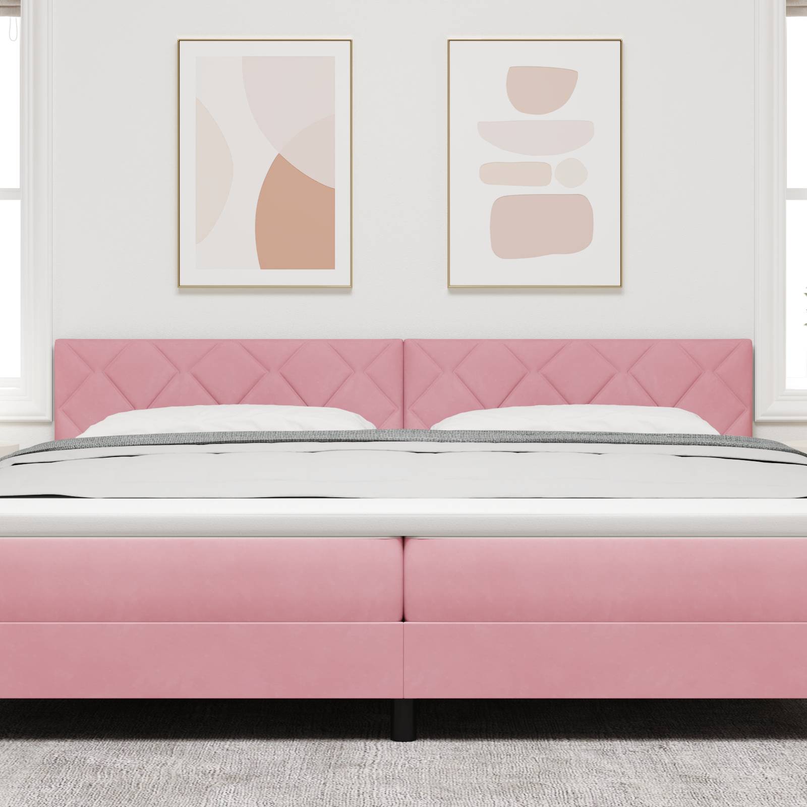 vidaXL Pinkes Diamant-Blockkopfteil 200 cm aus Samt