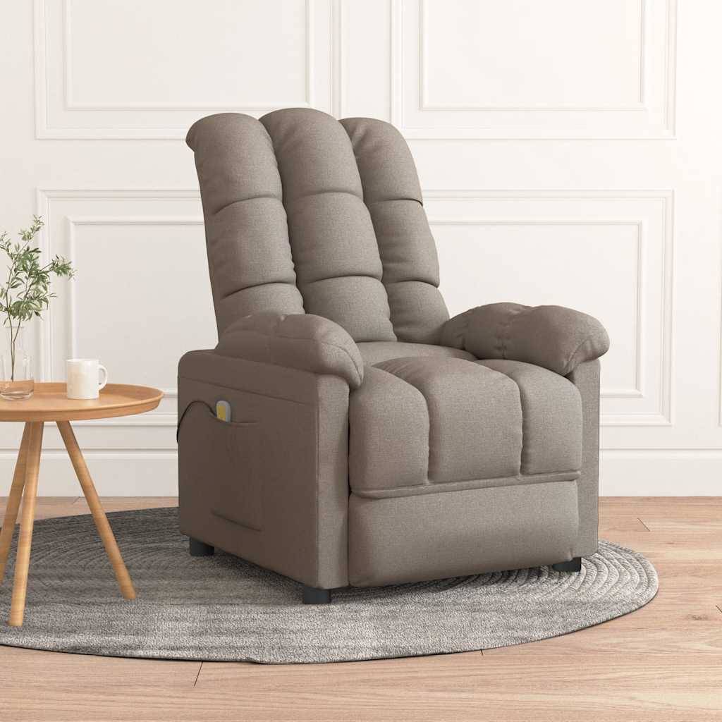vidaXL Massagesessel Taupe Stoff