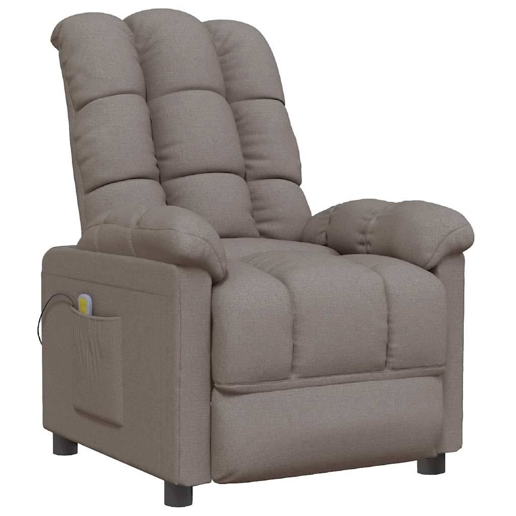 vidaXL Massagesessel Taupe Stoff