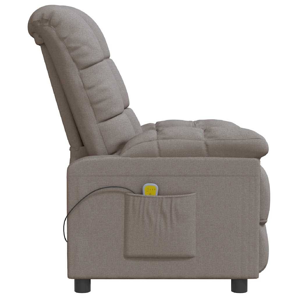 vidaXL Massagesessel Taupe Stoff