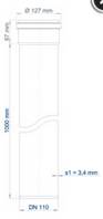 POLOPLAST POLO-KAL NG, Steckmuffenrohr, DN 110, Stange mit 1m, 1 Stk.