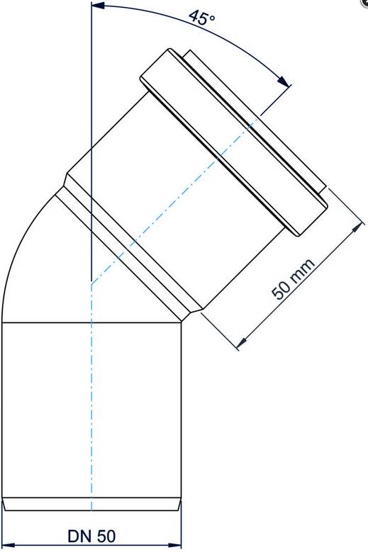 PoloPlast Bogen PKB Polo-Kal NG DN 50 45Grad