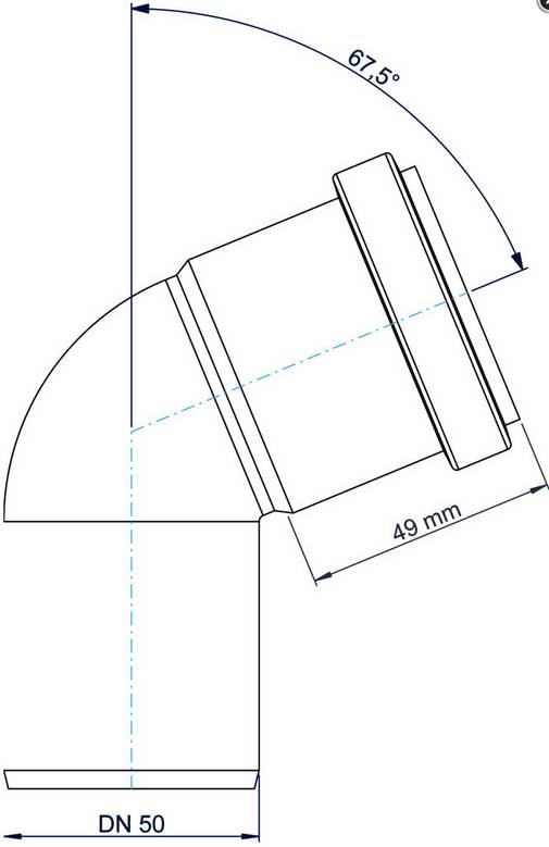 PoloPlast Bogen PKB Polo-Kal NG DN 50 67,5Grad