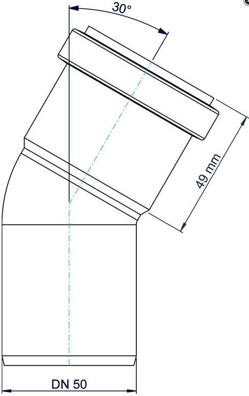 PoloPlast Bogen PKB Polo-Kal NG DN 50 30Grad