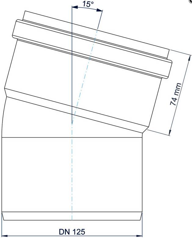 POLOPLAST POLO-KAL NG, Bogen, DN 125, 15, 1 Stk.