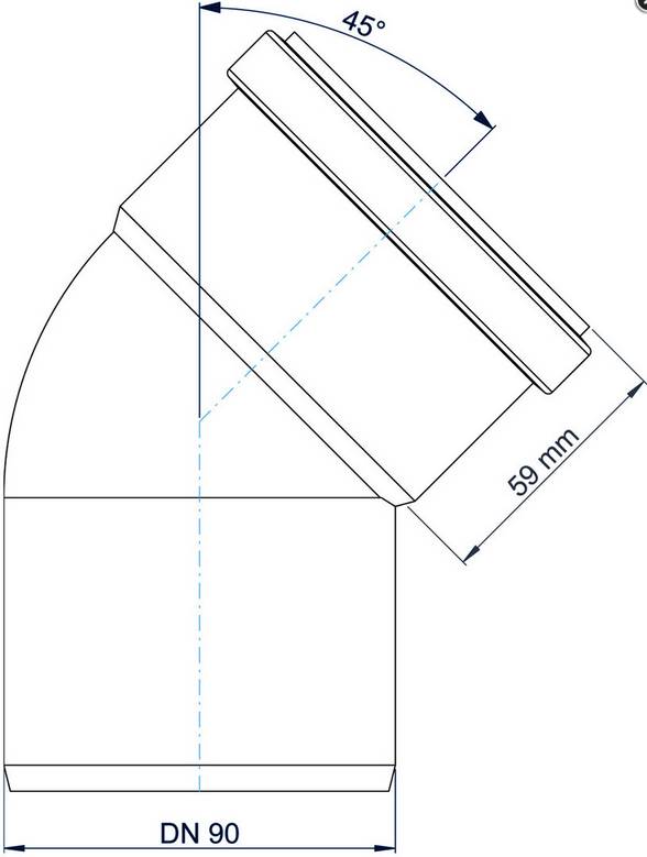 PoloPlast Bogen PKB Polo-Kal NG DN 90 45Grad
