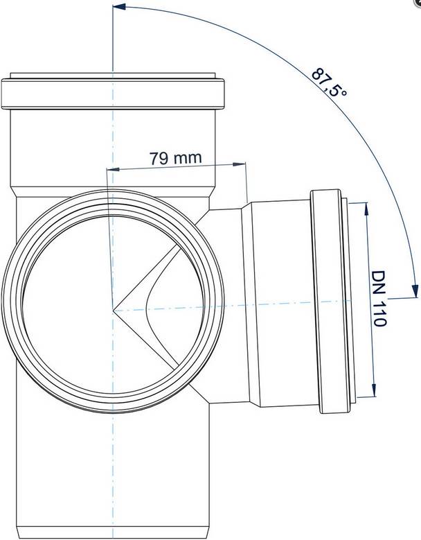 PoloPlast Eckdoppelabzweig PKEDA Polo-Kal NG DN 110/110/110 87,5Grad