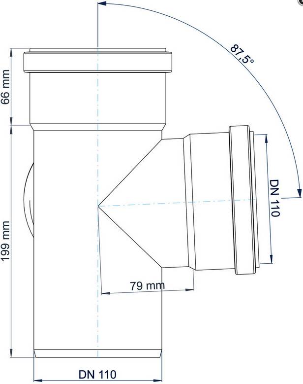 PoloPlast Eckdoppelabzweig PKEDA Polo-Kal NG DN 110/110/110 87,5Grad