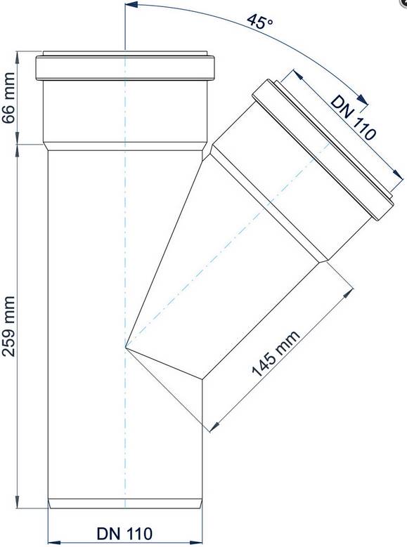 PoloPlast Abzweig PKEA Polo-Kal NG DN 110/110 45Grad