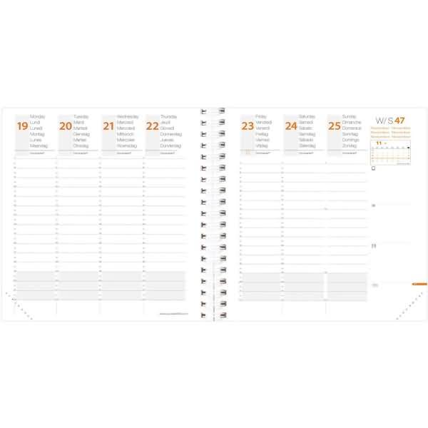 Terminkalender Time & Life Medium 16x16cm silber 2026