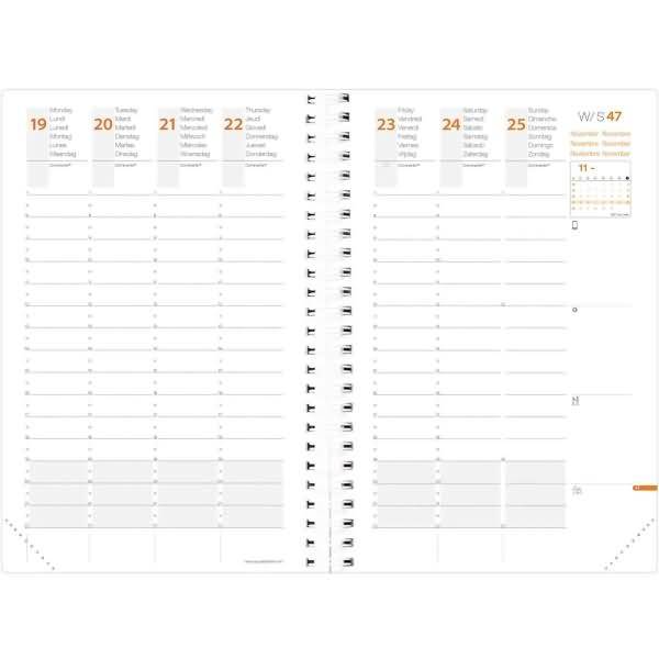 Terminkalender Time & Life Large 16x24cm silber 2026