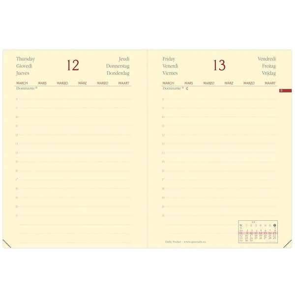 Kalender Daily Pocket 8,8x13cm Silk türkis 2027