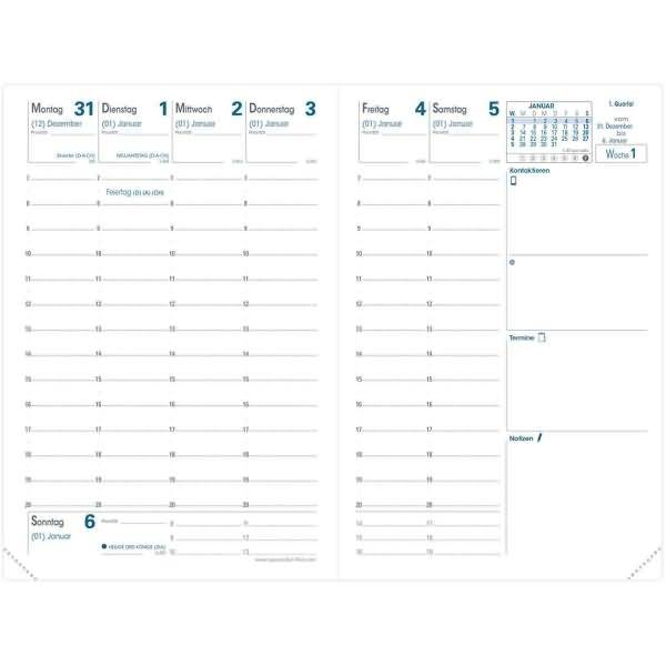 Kalender Geschäft 10x15cm 13 Monaten Leder Tania rosa 2027
