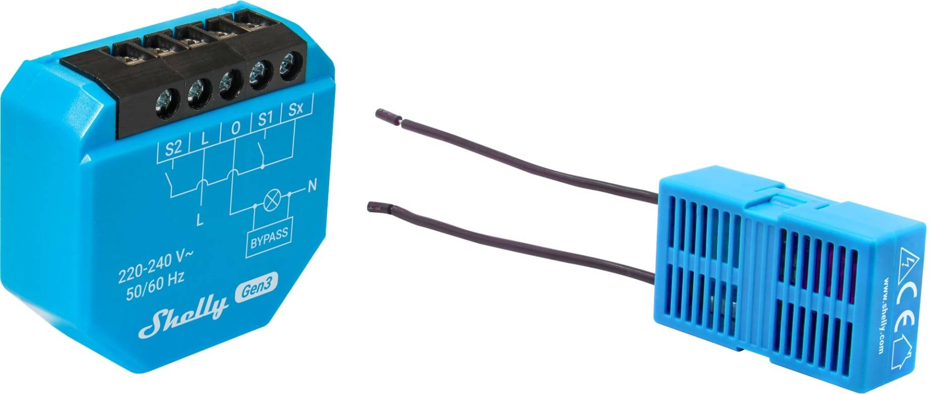 SHELLY Unterputz-Schalter 1L Gen3, WLAN, Bluetooth, 4 Stück