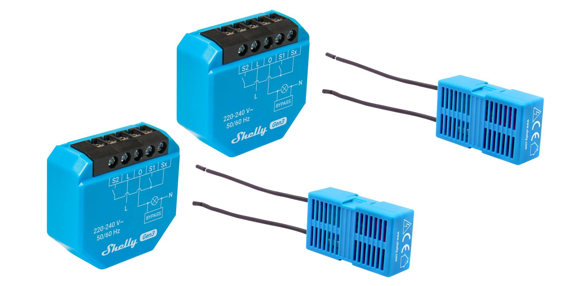 SHELLY Unterputz-Schalter 1L Gen3, WLAN, Bluetooth, 2 Stück