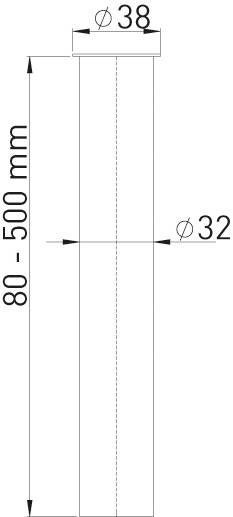 Bördelrohr Messing verchromt 32x300mm