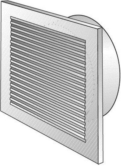 Helios Lüftungsgitter L-G m Anschluss-Stutzen Pr p. Stck DN 100 we