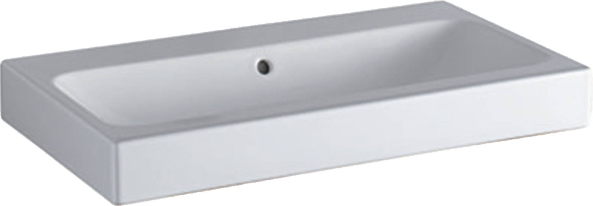 Geberit Waschtisch iCon ohne Hahnloch, mit ÜL 750x485mm weiß