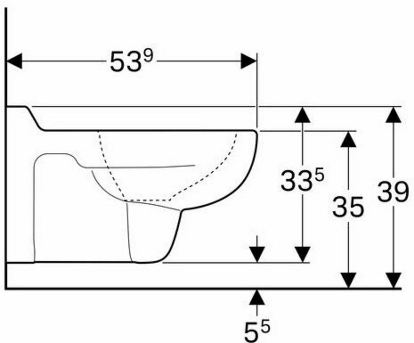 Geberit Wand-Tiefspül-WC Kind 535mm Ausladung weiß