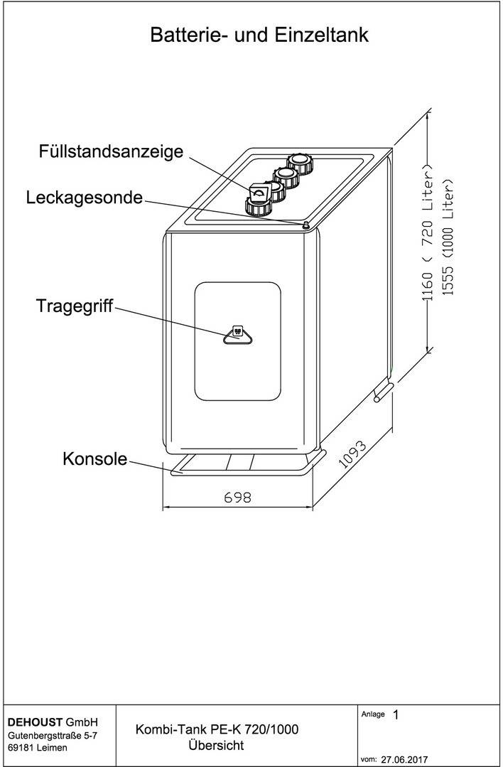 Dehoust Hauptpaket DE-A-01 für PE-Kombi und TrioSafe