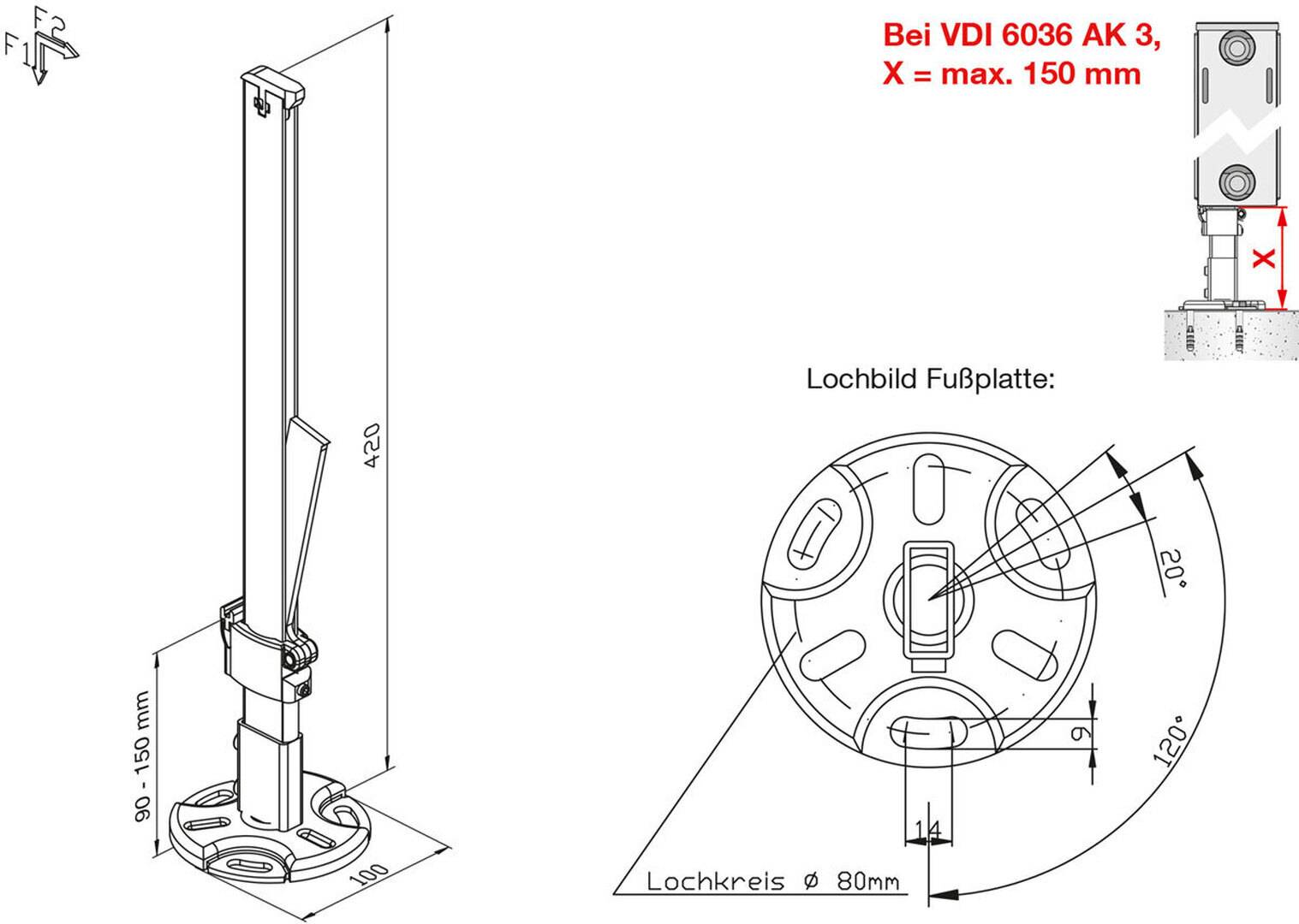 Flamco Standkonsole SSPK-N 870 für Platten-HK