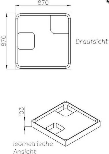 Schedel BRW-Träger Höhe 116 mm 900x900x25mm