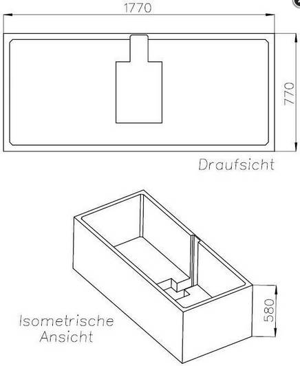 L200 Badewannenträger für L200 Stahl Badewanne 180x80cm