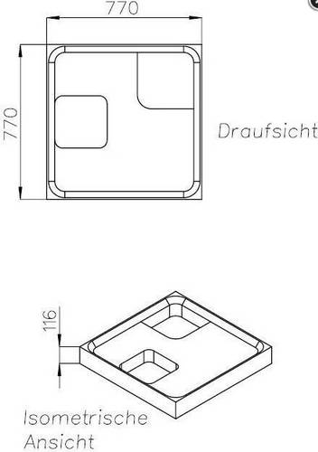Schedel BRW-Träger Höhe 116 mm 800x800x25mm