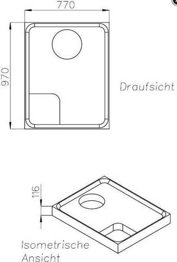 Schedel BRW-Träger Höhe 116 mm 1000x800x25mm