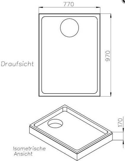 Schedel BRW-Träger Höhe 170 mm 1000x800x65mm