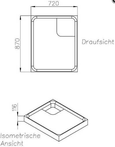 Schedel BRW-Träger Höhe 116 mm 900x750x25mm