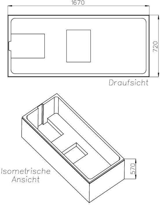 S100 Badewannenträger für S100 Acryl Einbauwanne 170x75cm