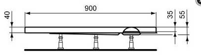 IS S100 Acryl Brausewanne 900x800x35mm weiß