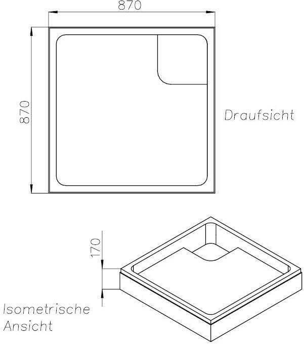 Schedel M200 BRW-Träger Höhe 170 mm 900x900x65mm
